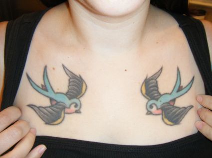 Birds Tattoos On Chest